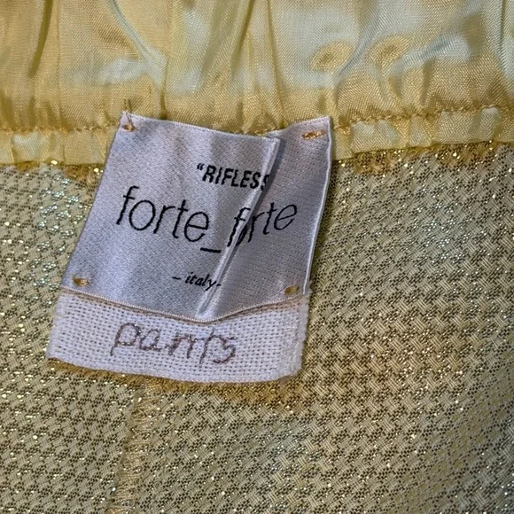 NWT Forte Forte Metallic Gold High-Waist Flared Pants - Size 8 - Picture 3 of 6